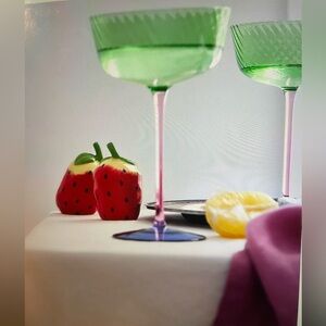 ❤️ ANTHROPOLOGIE JAVI COUPE GLASSES SET OF 4 NEW